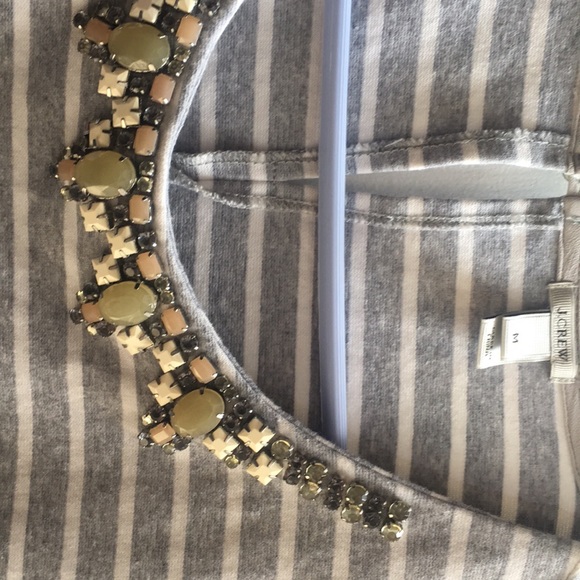 J.Crew Grey/White Stipe Tank, Size M - Picture 2 of 5